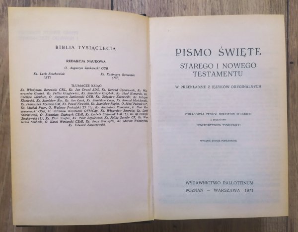 Pismo Święte Starego i Nowego Testamentu [Biblia Tysiąclecia]