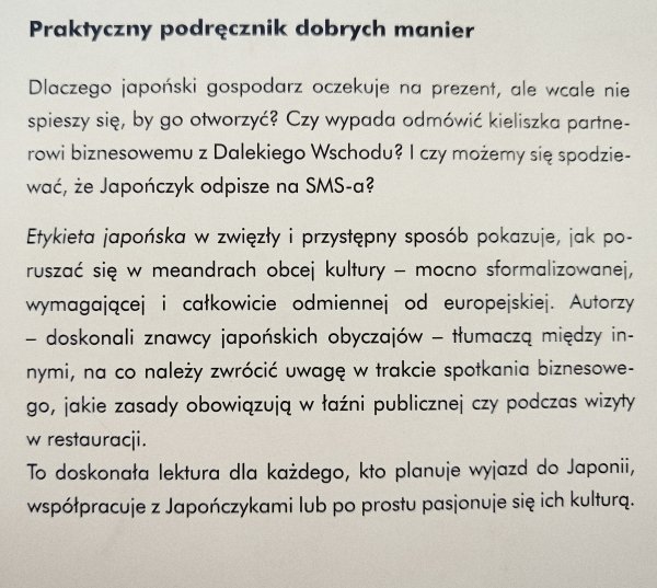 Boye Lafayette De Mente, Geoff Botting Etykieta japońska