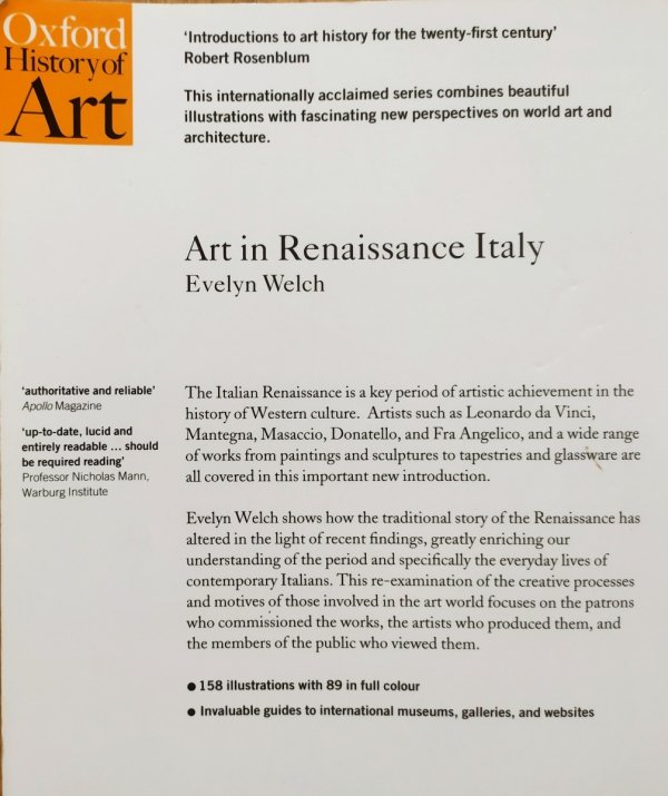 Evelyn Welch Art in Renaissance Italy