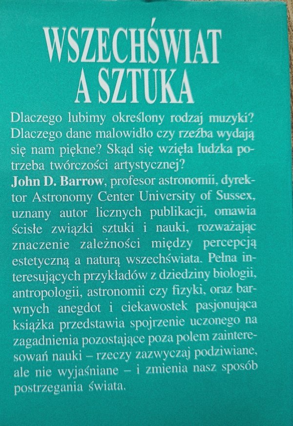 John Barrow Wszechświat a sztuka