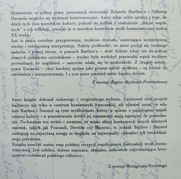 Stanisław Jasionowicz Roland Barthes / Gilbert Durand: wizje pluralizmu kultury