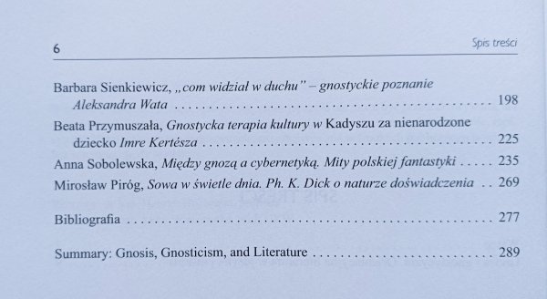 Gnoza, gnostycyzm, literatura