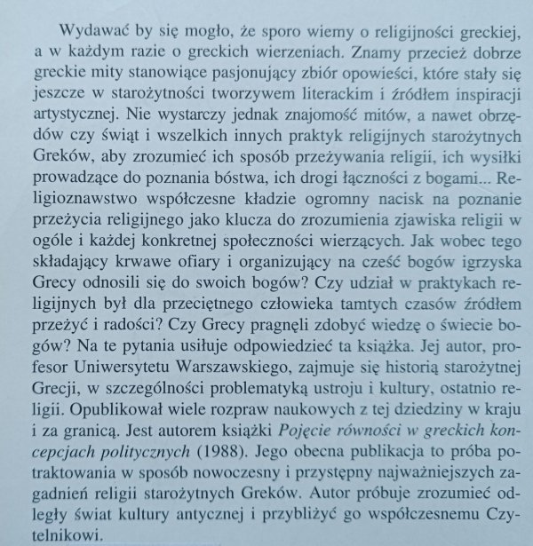 Włodzimierz Lengauer Religijność starożytnych Greków