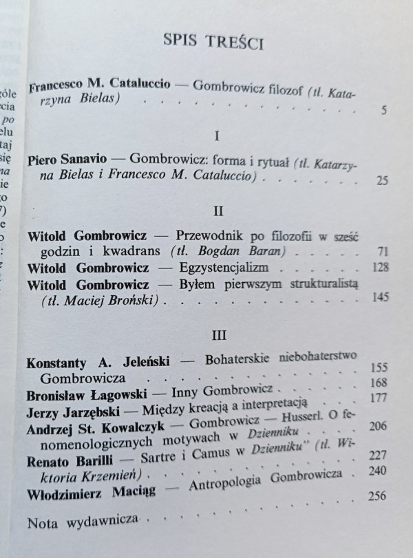 Gombrowicz - filozof. Wybór tekstów
