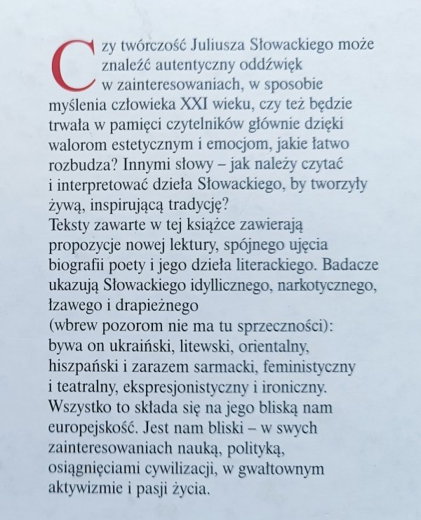 red. Marek Troszyński Słowacki współczesny