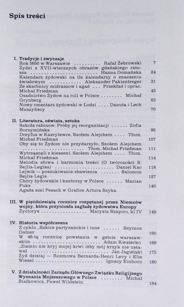 Kalendarz żydowski - almanach 1989-1990