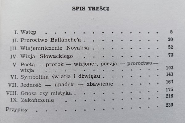Romantyczna poezja mistyczna. Ballanche, Novalis, Słowacki