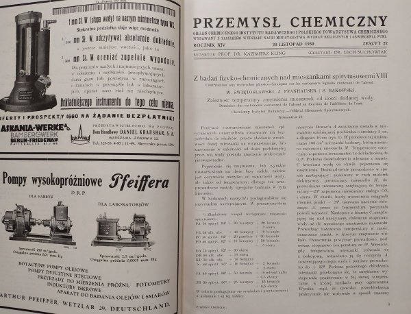 Przemysł Chemiczny 22 [listopad] 1930