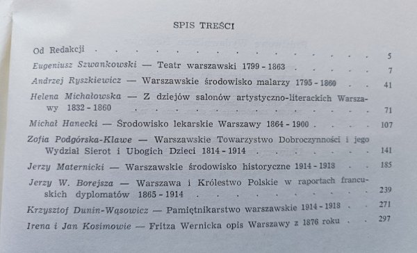 Warszawa XIX wieku 1795-1918 zeszyt 1