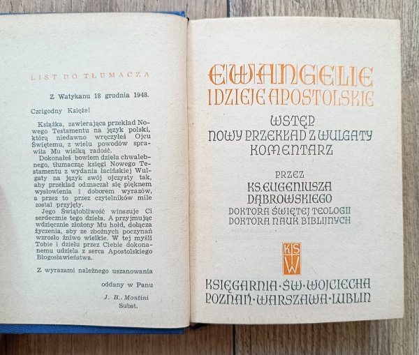 ks. Eugeniusz Dąbrowski Ewangelie i Dzieje Apostolskie