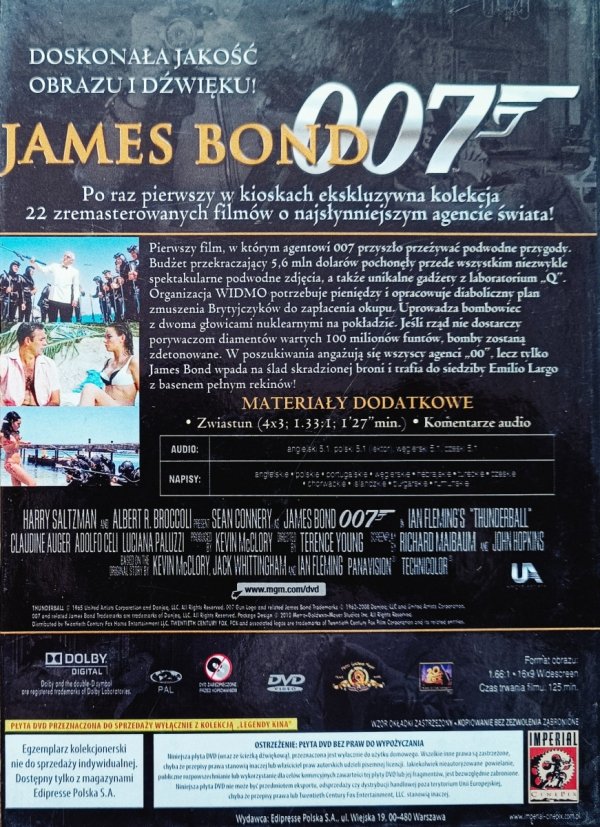 Thunderball: Operacja Piorun 007 DVD