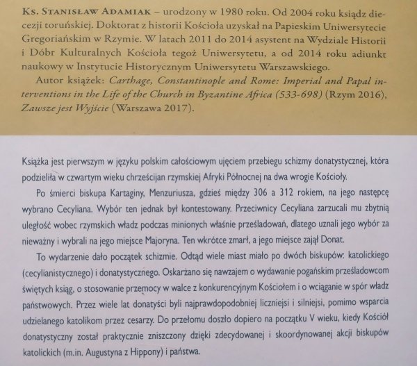 Stanisław Adamiak Deo Laudes. Historia sporu donatystycznego