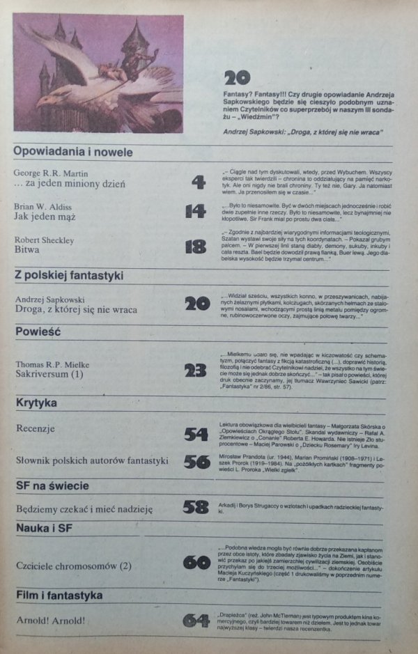  Miesięcznik Fantastyka • Rocznik 1988 Sapkowski