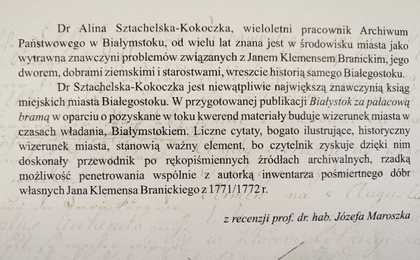 Alina Sztachelska-Kokoczka Białystok za pałacową bramą