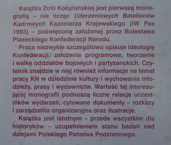 Zofia Kobylańska • Konfederacja Narodu w Warszawie