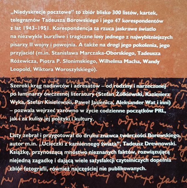 Niedyskrecje pocztowe. Korespondencja Tadeusza Borowskiego