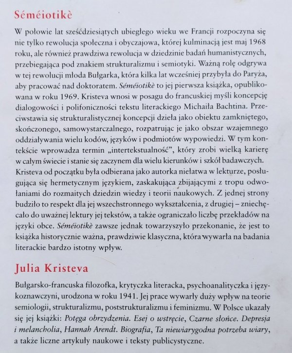 Julia Kristeva Semeiotike. Studia z zakresu semanalizy