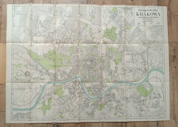 Szczegółowy plan miasta Krakowa z przyległymi gminami stan z 1947 roku