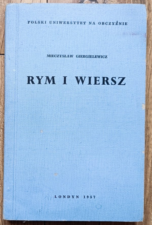 Mieczysław Giergielewicz Rym i wiersz
