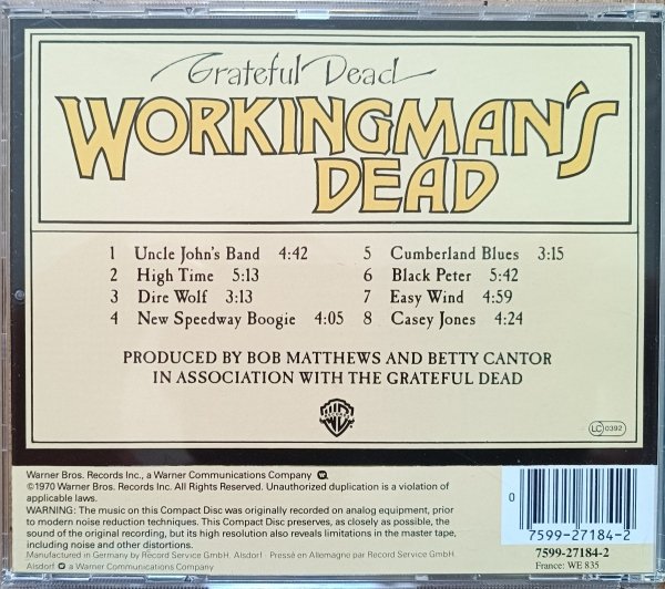 Grateful Dead Workingman's Dead CD