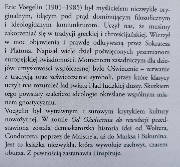 Eric Voegelin Od oświecenia do rewolucji