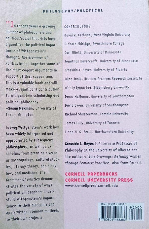The Grammar of Politics: Wittgenstein and Political Philosophy
