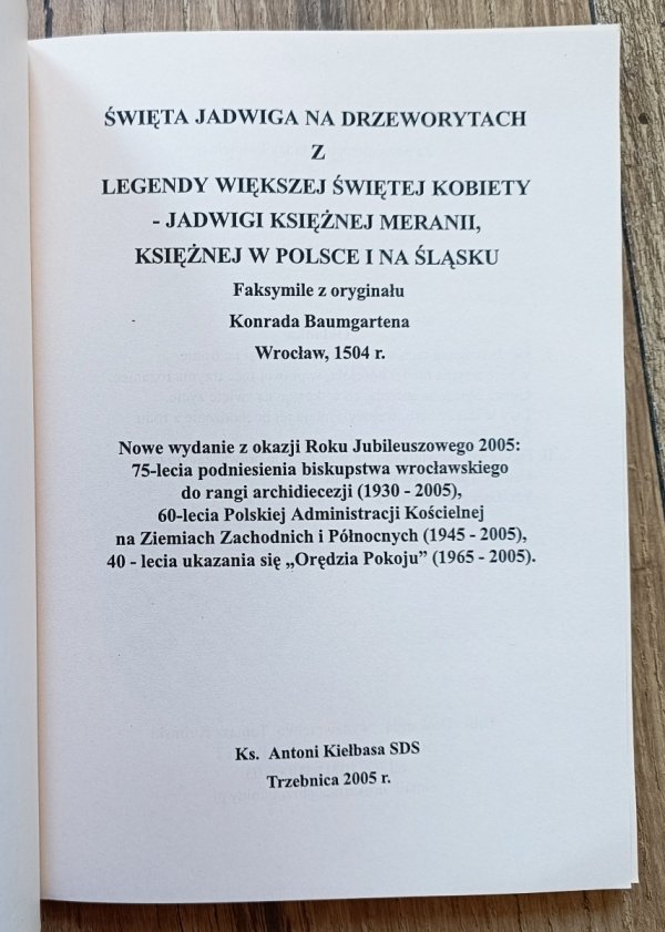 Święta Jadwiga na drzeworytach z Legendy Większej Konrada Baumgartena