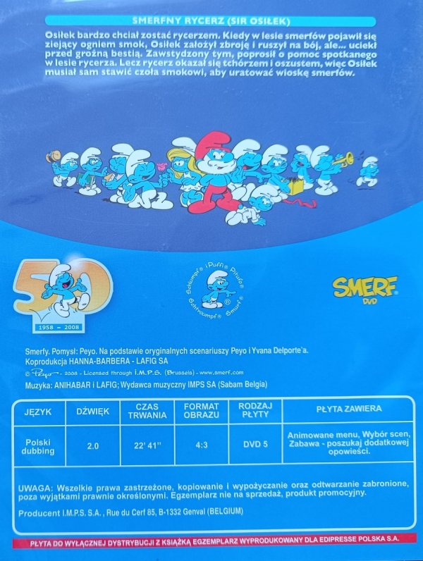 Smerfy Smerfny Rycerz DVD
