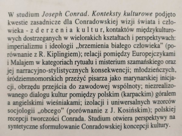 Wiesław Krajka Joseph Conrad. Konteksty kulturowe