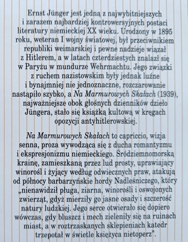 Ernst Junger Na marmurowych skałach