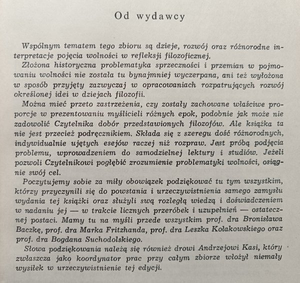 Antynomie wolności. Z dziejów filozofii wolności