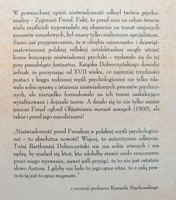 Idea nieświadomości w polskiej myśli psychologicznej przed Freudem