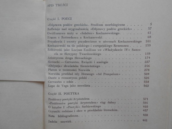 Zofia Szmydtowa • Poeci i poetyka. Kochanowski, Norwid, Horacy, Słowacki. Arystoteles, Dante