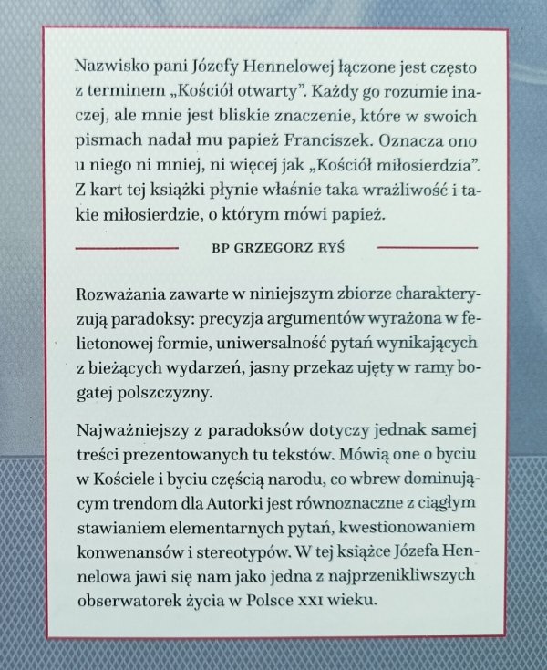 Józefa Hennelowa Coraz bliżej albo coraz mniej