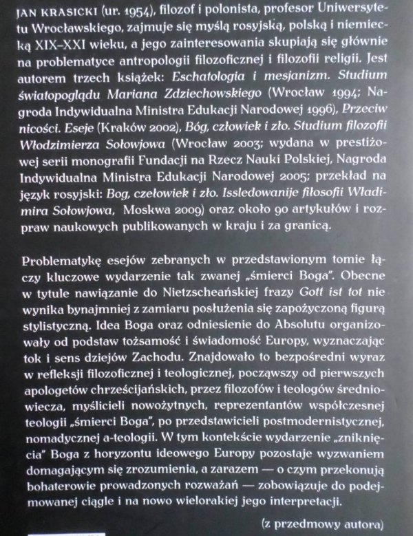 Jan Krasicki • Po &quot;śmierci Boga&quot;. Eseje eschatologiczne