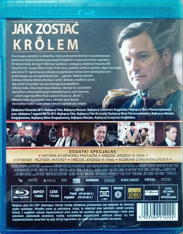 Tom Hooper Jak zostać królem Blu-ray