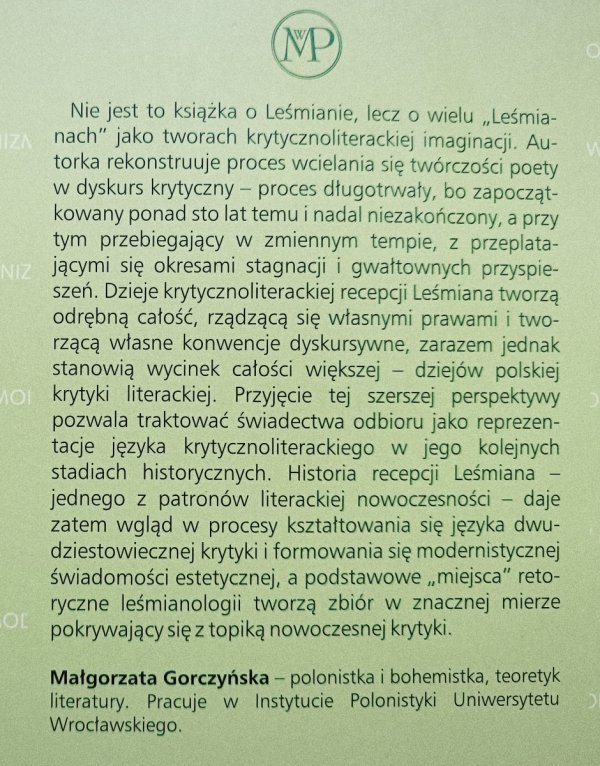 Małgorzata Gorczyńska Miejsca Leśmiana