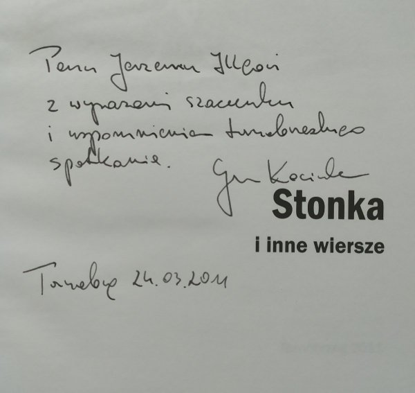 Grzegorz Kociuba • Stonka i inne wiersze [dedykacja autorska]