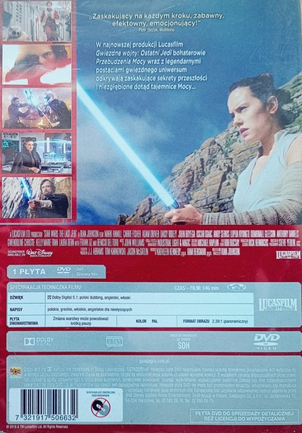Gwiezdne Wojny: Ostatni Jedi DVD