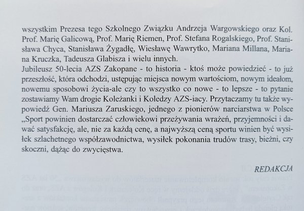50 lat Akademickiego Związku Sportowego w Zakopanem