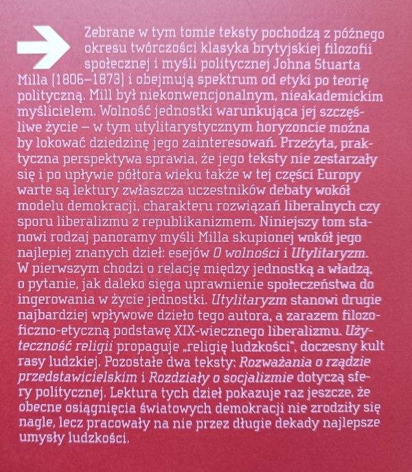 John Stuart Mill Pisma o wolności i szczęściu