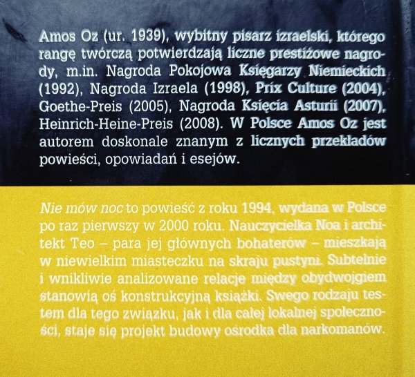 Amos Oz Nie mów noc