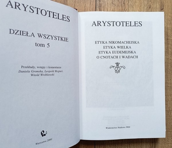 Arystoteles Dzieła wszystkie tom 5