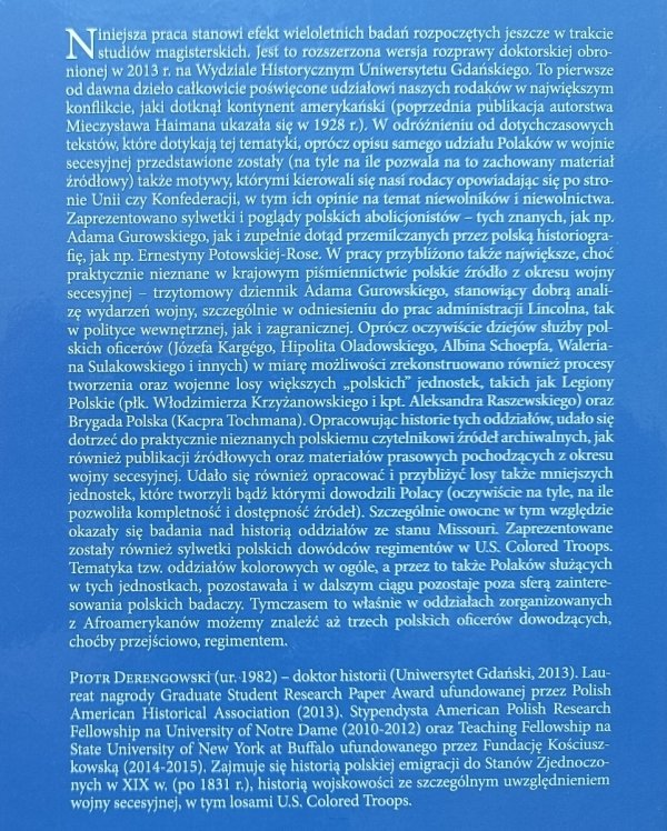 Piotr Derengowski Polacy w wojnie secesyjnej 1861-1865