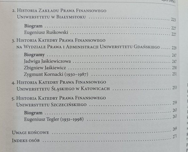 Z dziejów katedr skarbowości i prawa skarbowego oraz katedr prawa finansowego w Polsce
