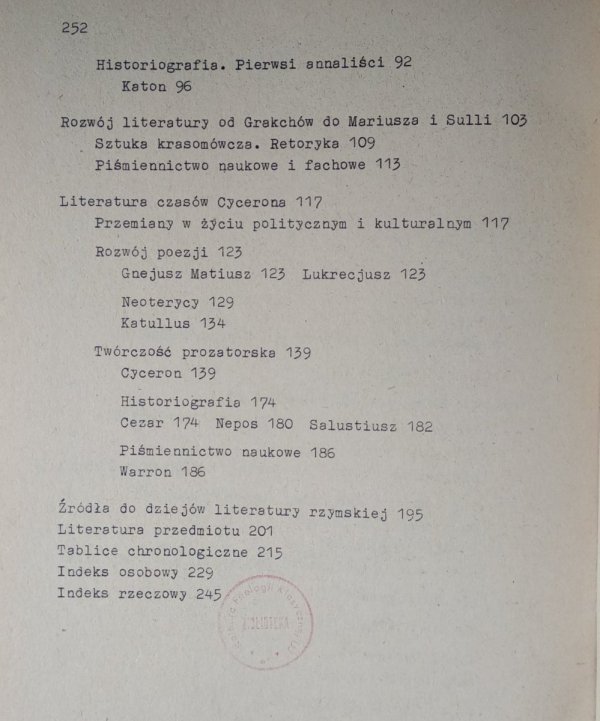 Ludwika Rychlewska • Historia literatury rzymskiej. Literatura okresu republiki