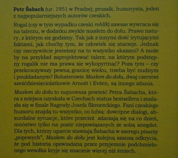 Petr Sabach • Masłem do dołu