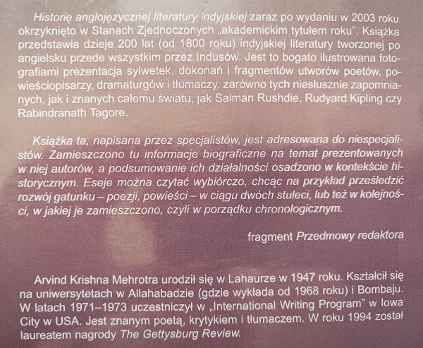 Historia anglojęzycznej literatury indyjskiej