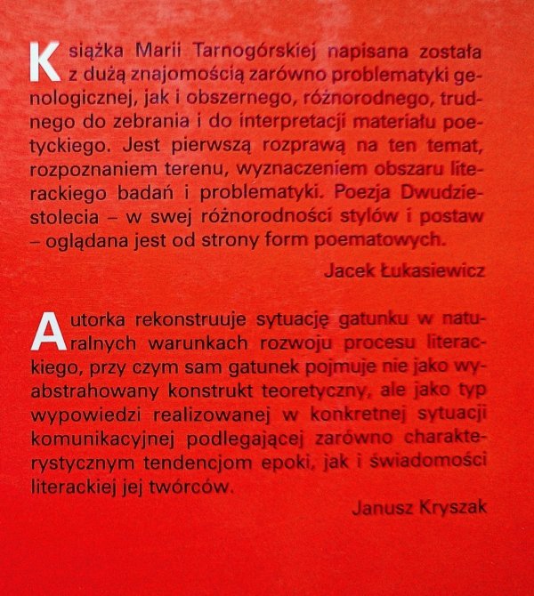 Maria Tarnogórska Poemat międzywojenny
