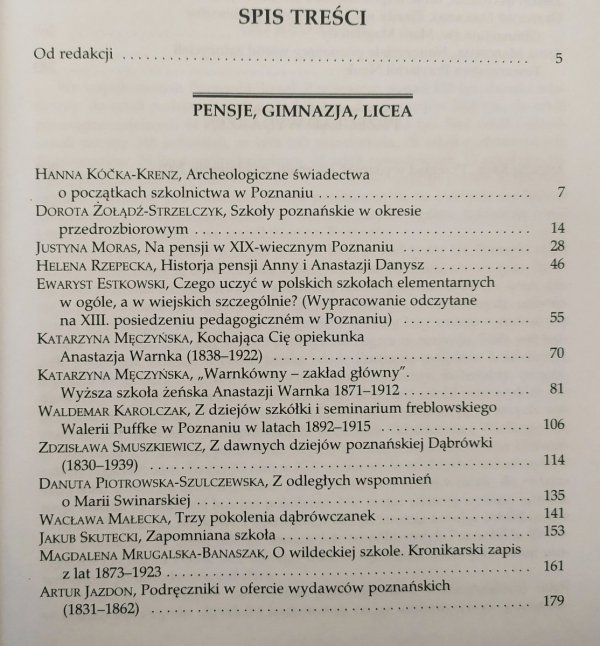 Pensje, gimnazja, licea. Kronika miasta Poznania